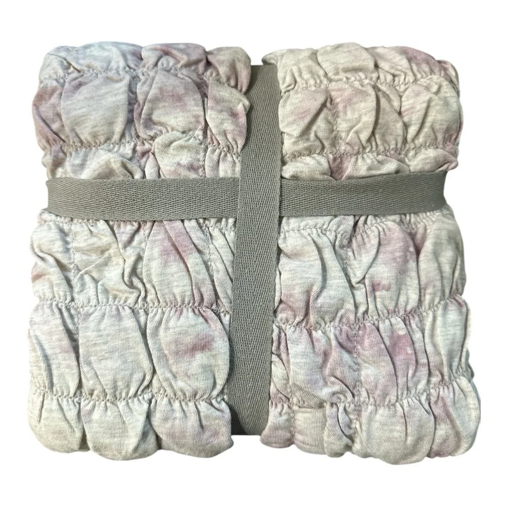 Anthropologie Textured Square Pillow Euro Sham Blythe Violet Tie Dye Boho NWT